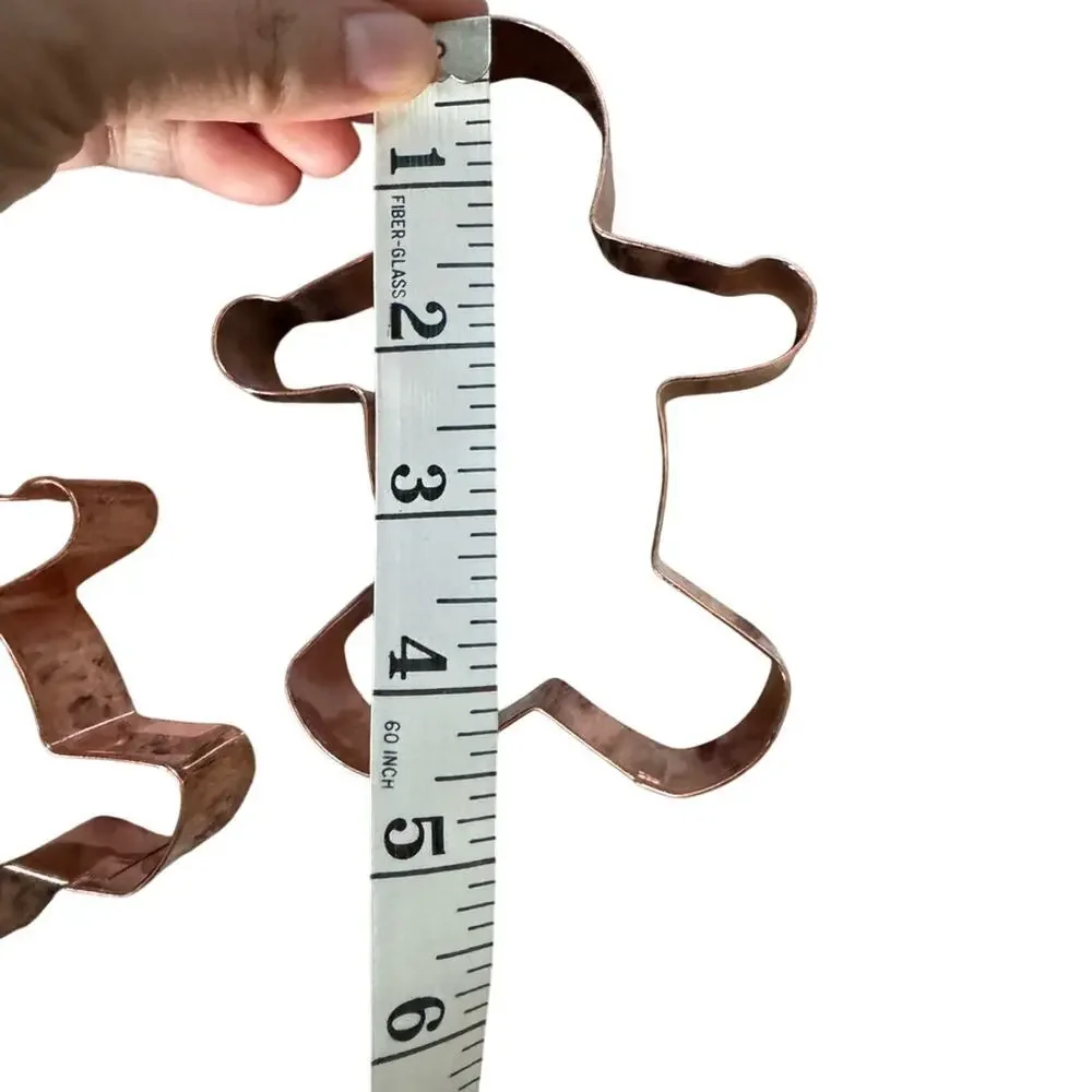 Copper Colored Cookie Cutters Varied‎ Sizes of Gingerbread men, Flower and Train